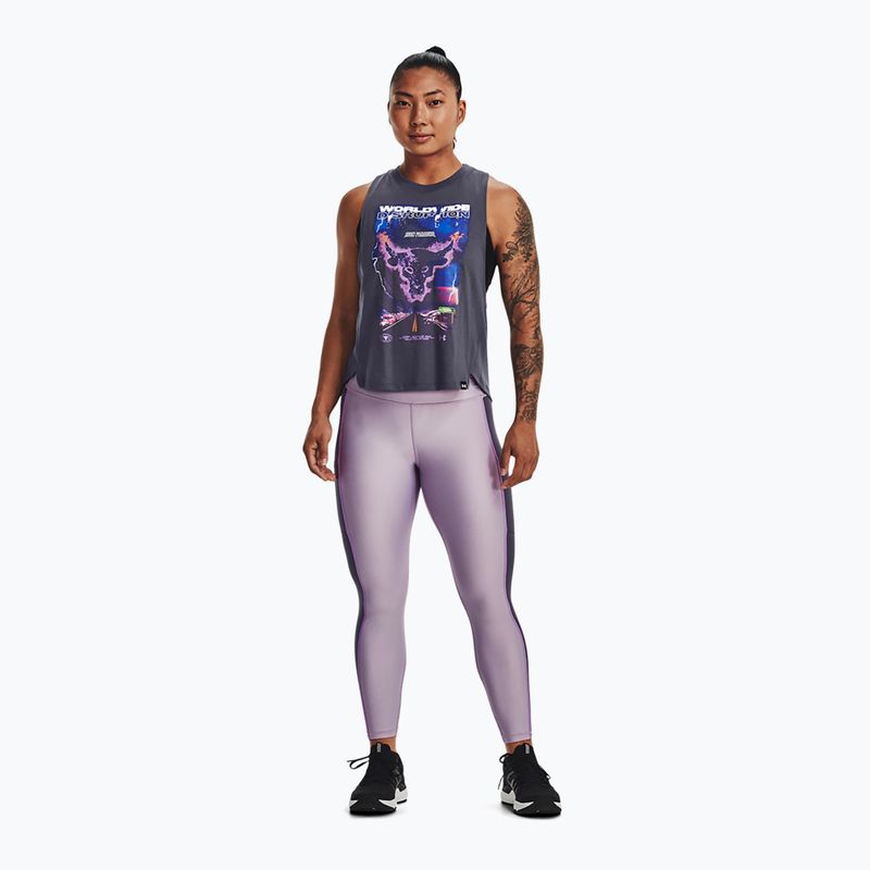 Leggings da allenamento donna Under Armour Project Rock HG Ankle purple luxe 2