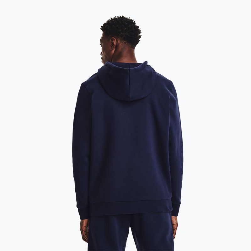 Felpa da uomo Under Armour Essential Fleece FZ Hood midnight navy/white 3