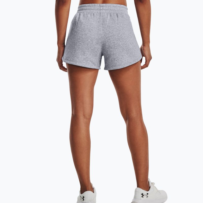 Pantaloncini da allenamento Under Armour Rival Fleece steel medium heather/nero da donna 2