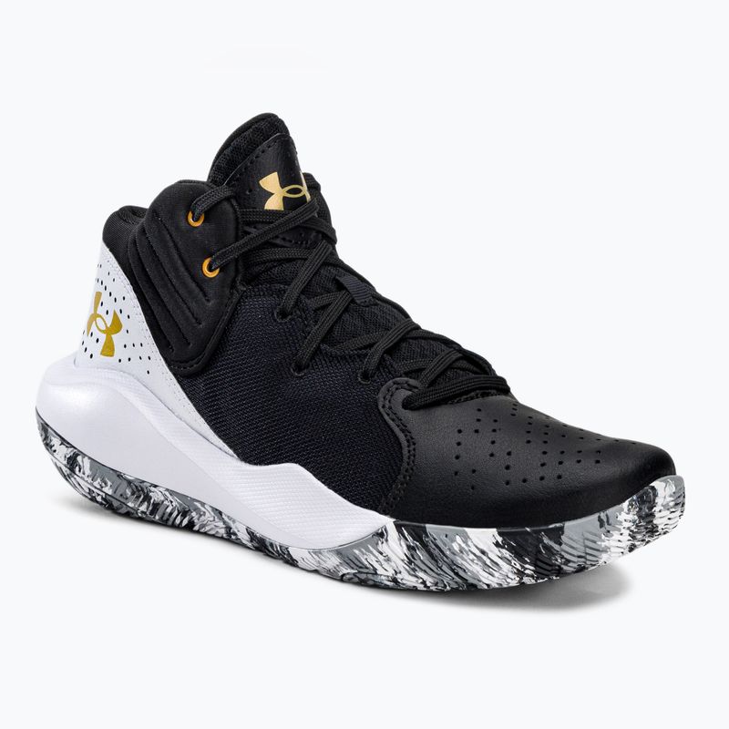 Under Armour Jet '21 scarpe da basket uomo nero/bianco/oro metallico