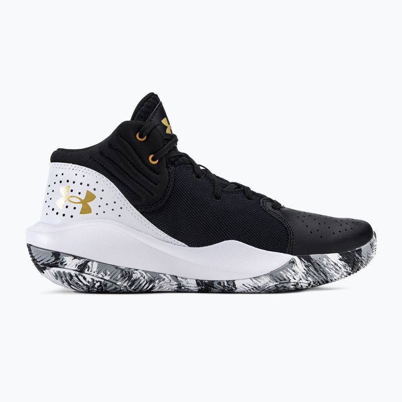 Under Armour Jet '21 scarpe da basket uomo nero/bianco/oro metallico 2