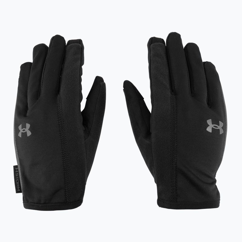 Guanti da corsa Under Armour Storm Run Liner nero/nero/nero riflettenti da uomo 3