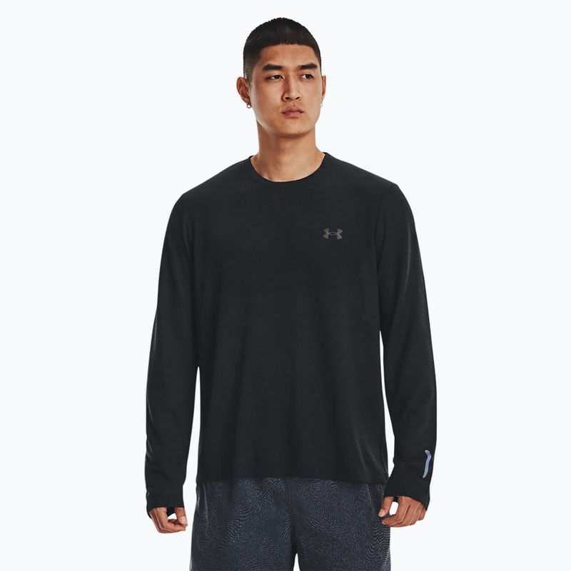 Under Armour Seamless Stride nero/riflettente da uomo a maniche lunghe per la corsa