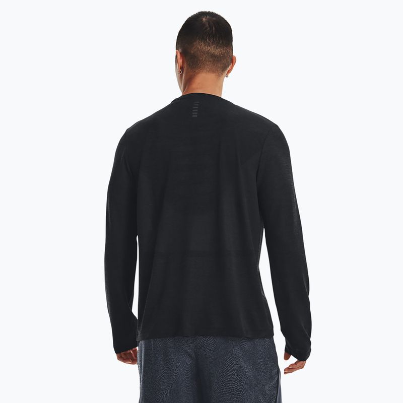 Under Armour Seamless Stride nero/riflettente da uomo a maniche lunghe per la corsa 3