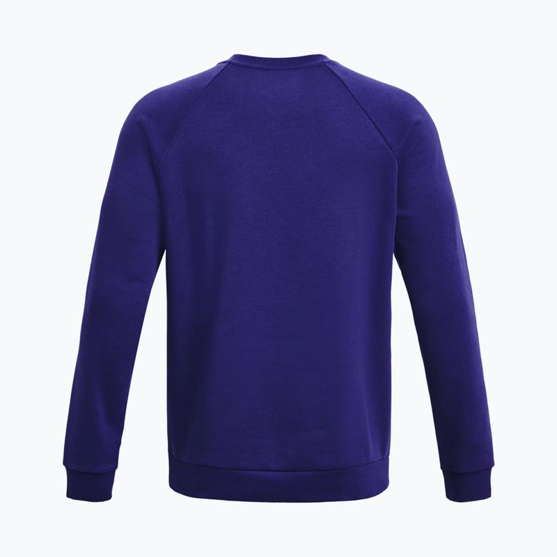 Under Armour Rival Fleece Crew Felpa da uomo blu sonar/bianco anice 2