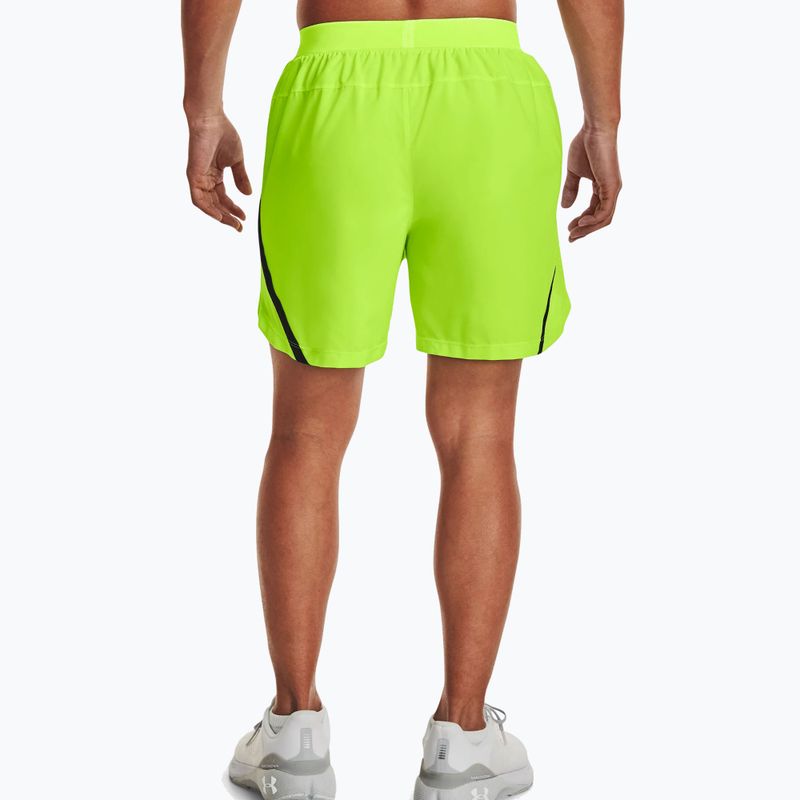 Pantaloncini da corsa Under Armour Launch Sw 5'' uomo lime surge/nero/riflettente 2