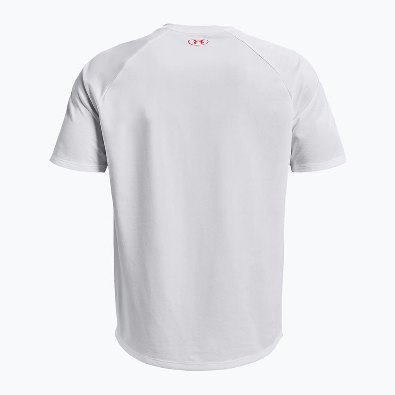 Maglietta da allenamento Under Armour Tech Fade bianco/vermiglio da uomo 4