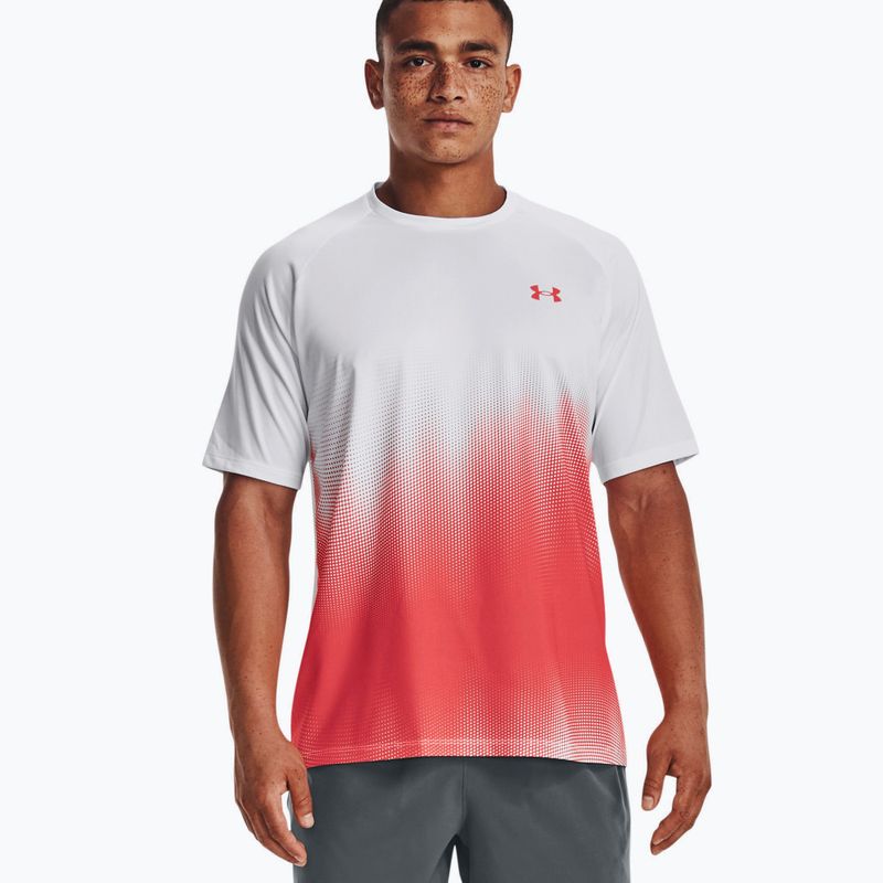 Maglietta da allenamento Under Armour Tech Fade bianco/vermiglio da uomo