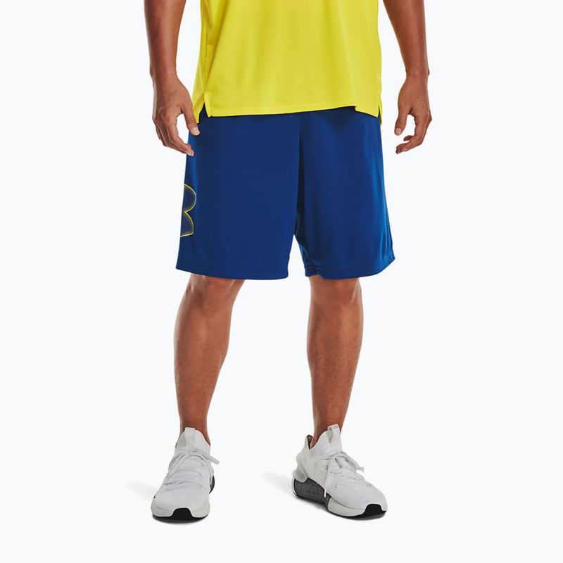 Pantaloncini da allenamento Under Armour Tech Graphic da uomo blu mirage/starfruit