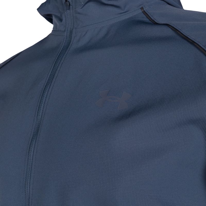 Under Armour Storm Run Uomo Giacca da corsa con cappuccio grigio acquazzone/blu porto/riflettente 3