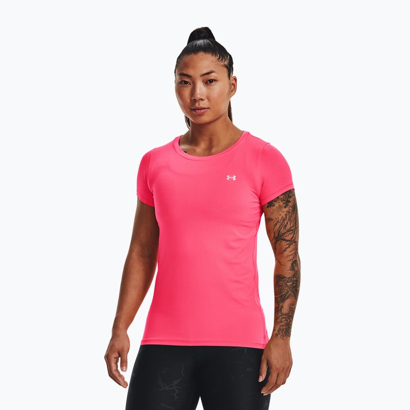 Maglietta da allenamento Under Armour da donna HG Armour rosa shock/argento metallico