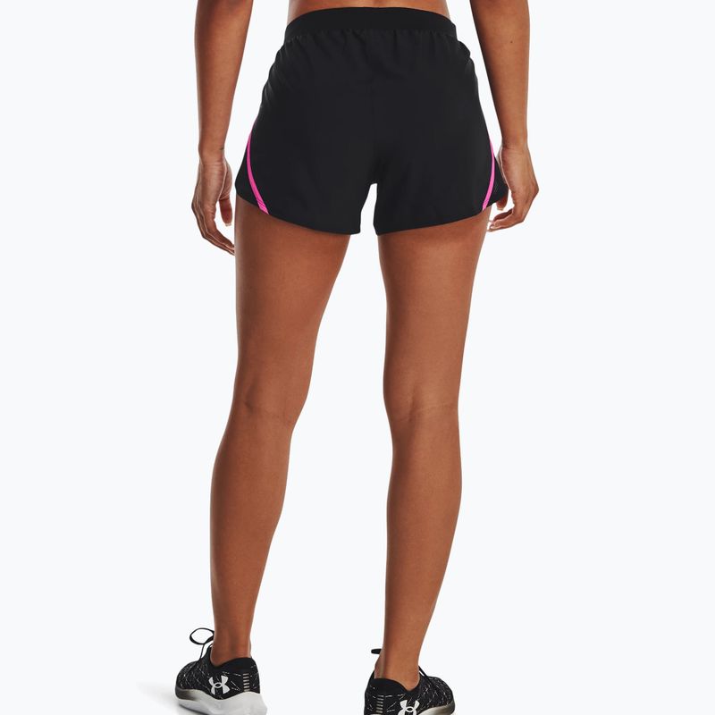 Pantaloncini da corsa Under Armour Fly By 2.0 donna nero/argento rosa/riflettente 2