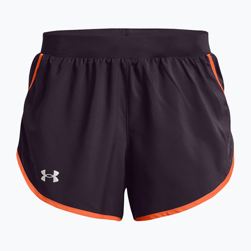 Pantaloncini da corsa Under Armour Fly By 2.0 tux viola/arancio blast/riflettenti da donna 4