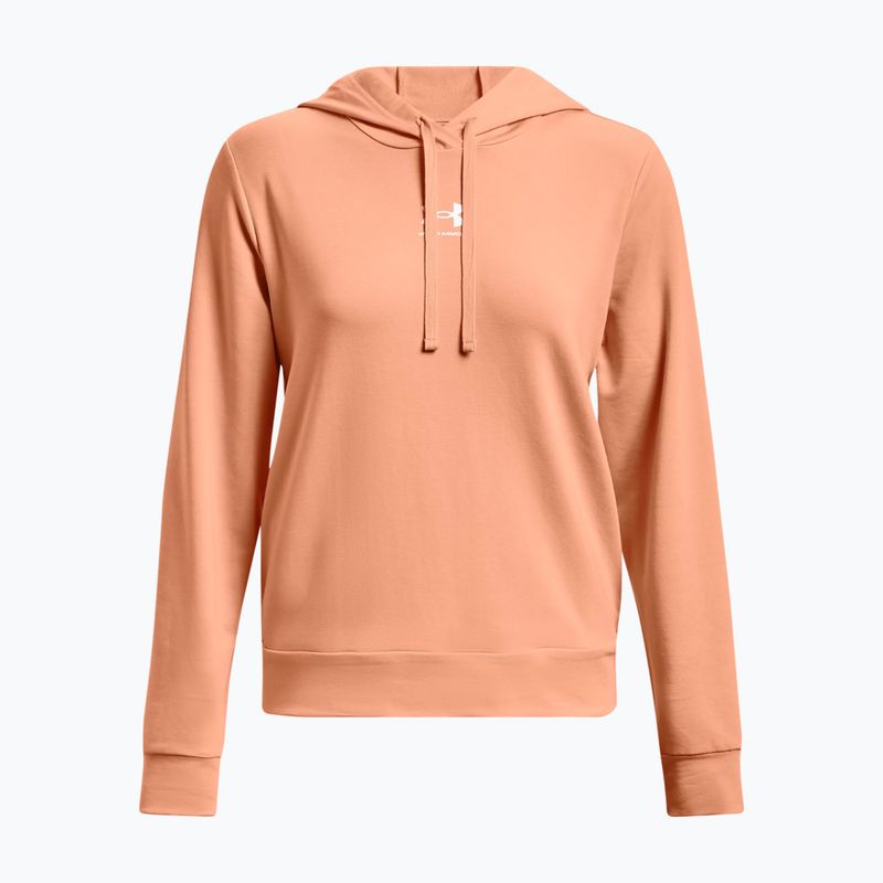 Under Armour donna Rival Terry Felpa con cappuccio arancione scuro/bianco 2