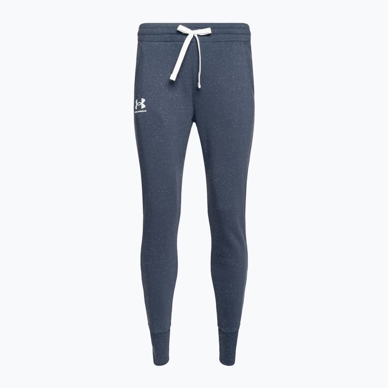 Pantaloni Under Armour Rival Fleece Joggers da donna, grigio/bianco/bianco, downpour 3