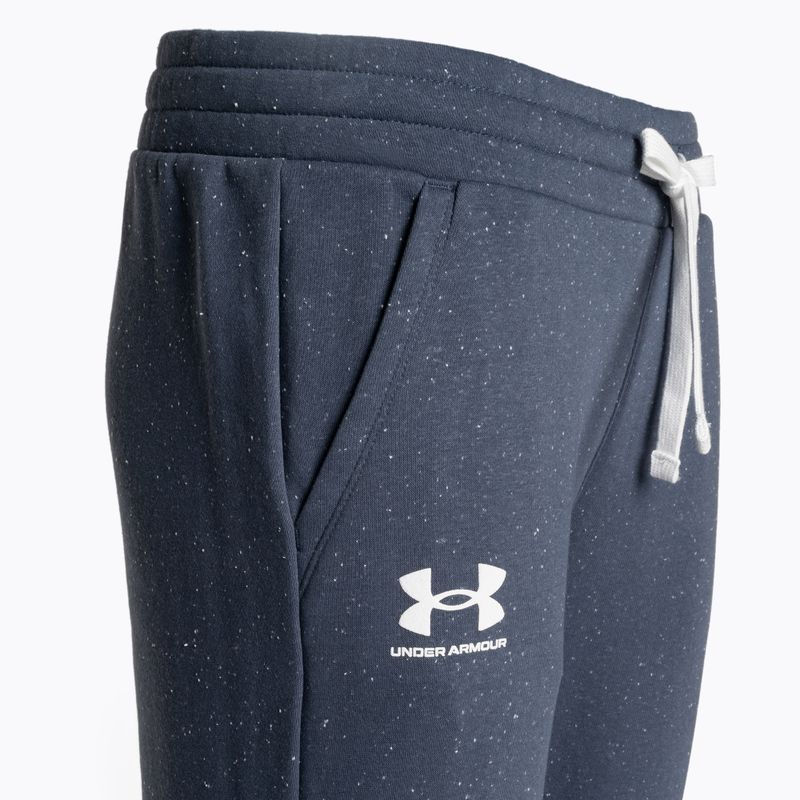 Pantaloni Under Armour Rival Fleece Joggers da donna, grigio/bianco/bianco, downpour 5