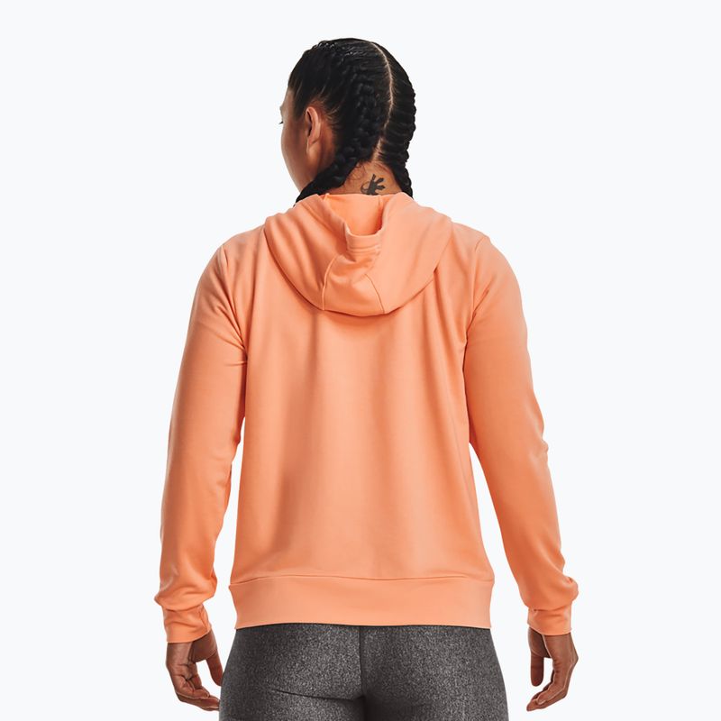 Under Armour donna Rival Terry FZ Felpa con cappuccio arancione scuro/bianco 2