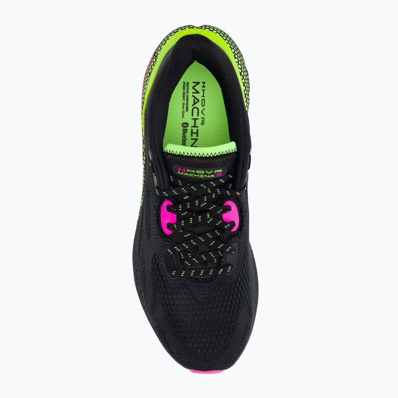 Under Armour Hovr Machina 3 uomini scarpe da corsa nero / lime surge / rosa ribelle 6