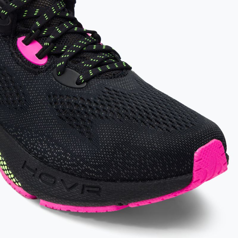 Under Armour Hovr Machina 3 uomini scarpe da corsa nero / lime surge / rosa ribelle 7