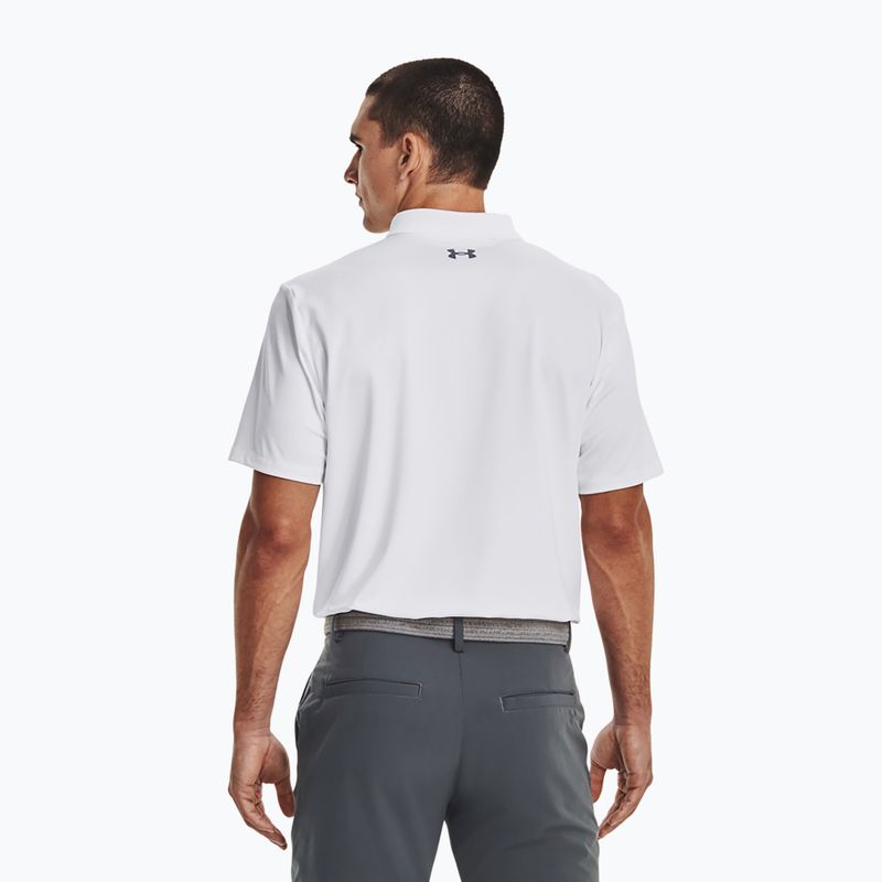 Polo Under Armour Matchplay da uomo, bianco/grigio 3