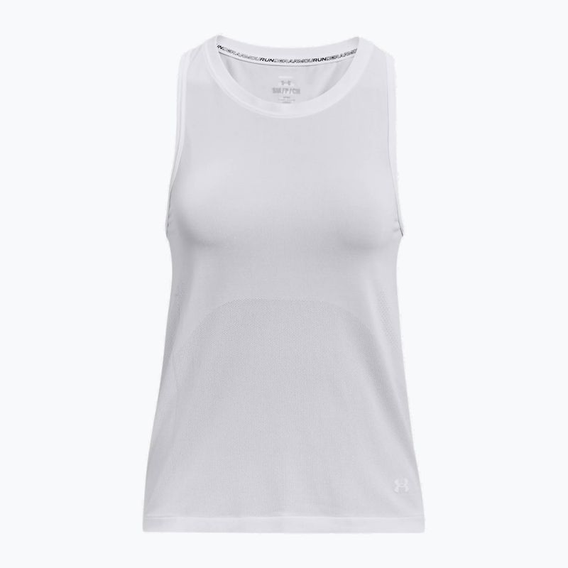 Maglietta da corsa Under Armour Seamless Stride Singlet bianca/riflettente da donna 4
