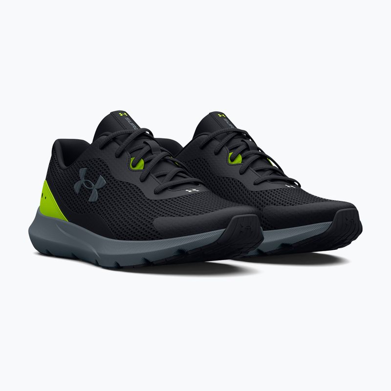 Under Armour Surge 3 scarpe da corsa da uomo nero/lime surge/gravel 13