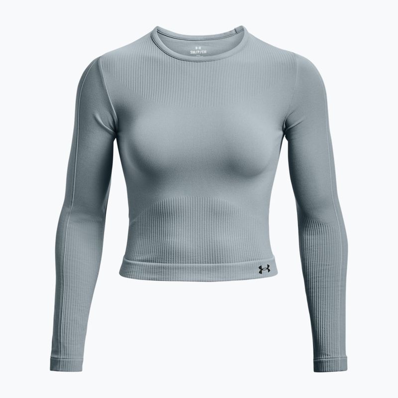 Under Armour Rush Seamless - manica lunga da allenamento da donna - harbor blue/downpour gray/iridescente 3