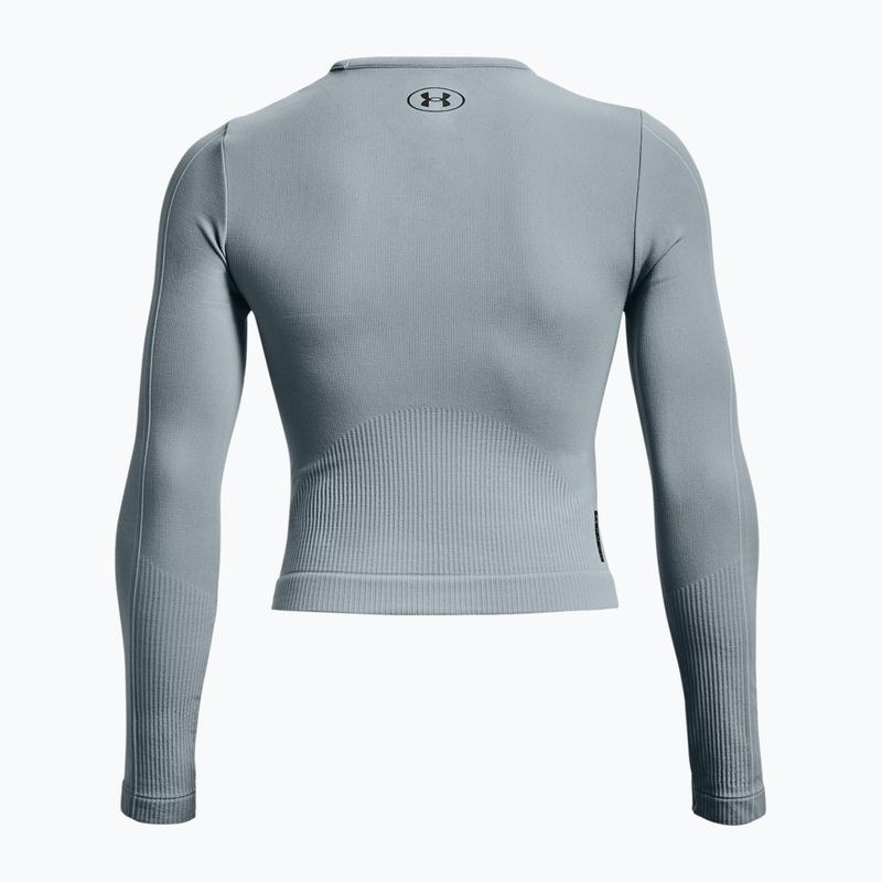 Under Armour Rush Seamless - manica lunga da allenamento da donna - harbor blue/downpour gray/iridescente 4