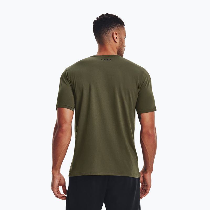 Maglietta Under Armour Sportstyle Left Chest verde marino/nero da uomo 3
