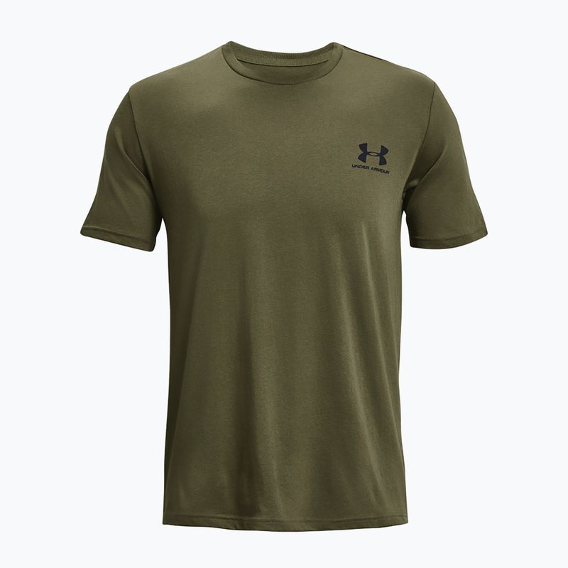 Maglietta Under Armour Sportstyle Left Chest verde marino/nero da uomo 4