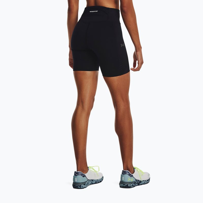 Leggings da corsa Under Armour Run Elite Half donna nero/nero/riflettente 3
