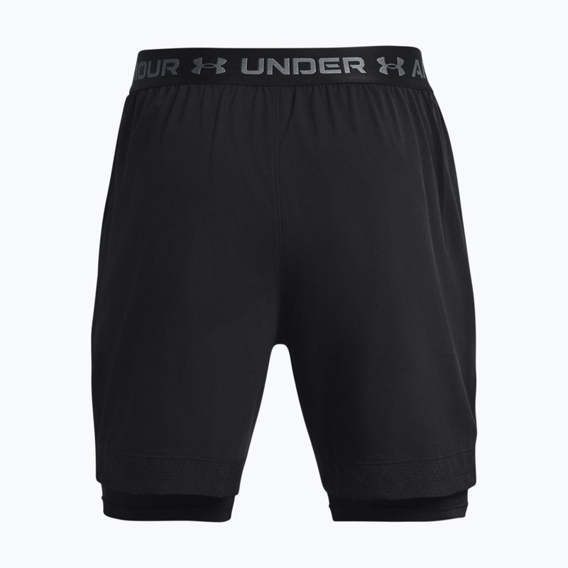 Pantaloncini da allenamento Under Armour Vanish Woven 2In1 Sts da uomo nero/nero/grigio campo 2