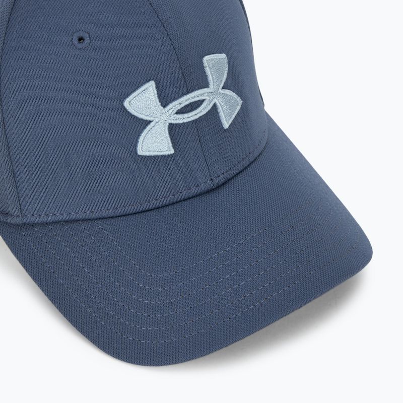 Berretto da baseball Under Armour Blitzing da uomo, grigio acquazzone/blu porto 3