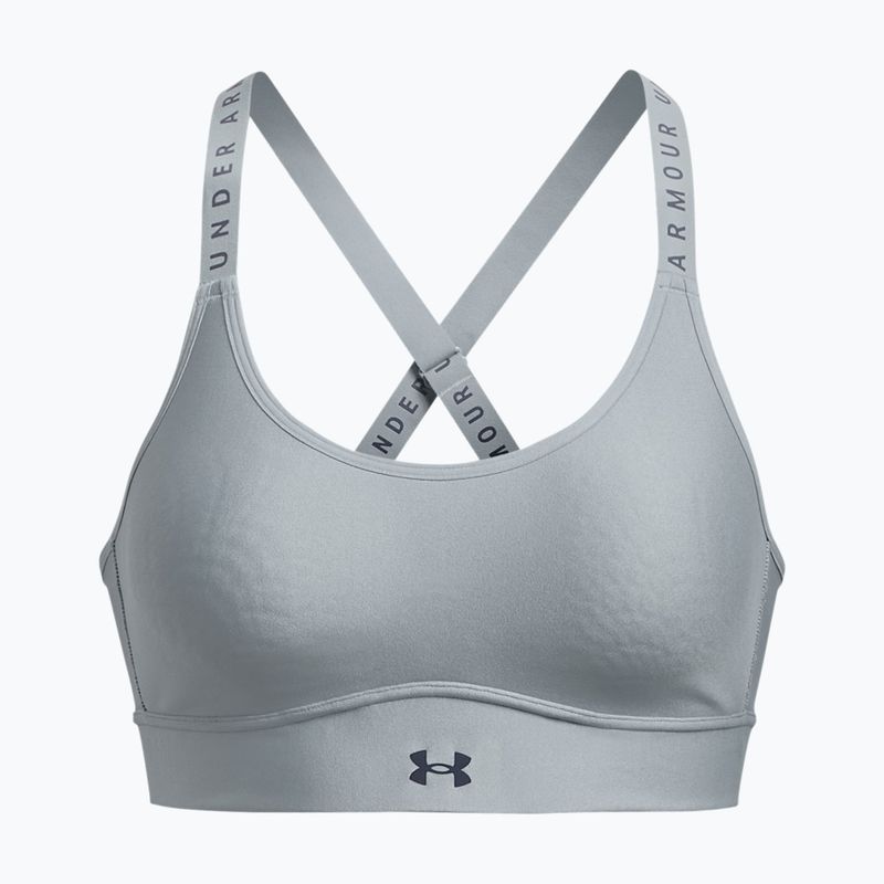 Reggiseno fitness Under Armour Infinity Covered Mid blu porto/grigio acquazzone