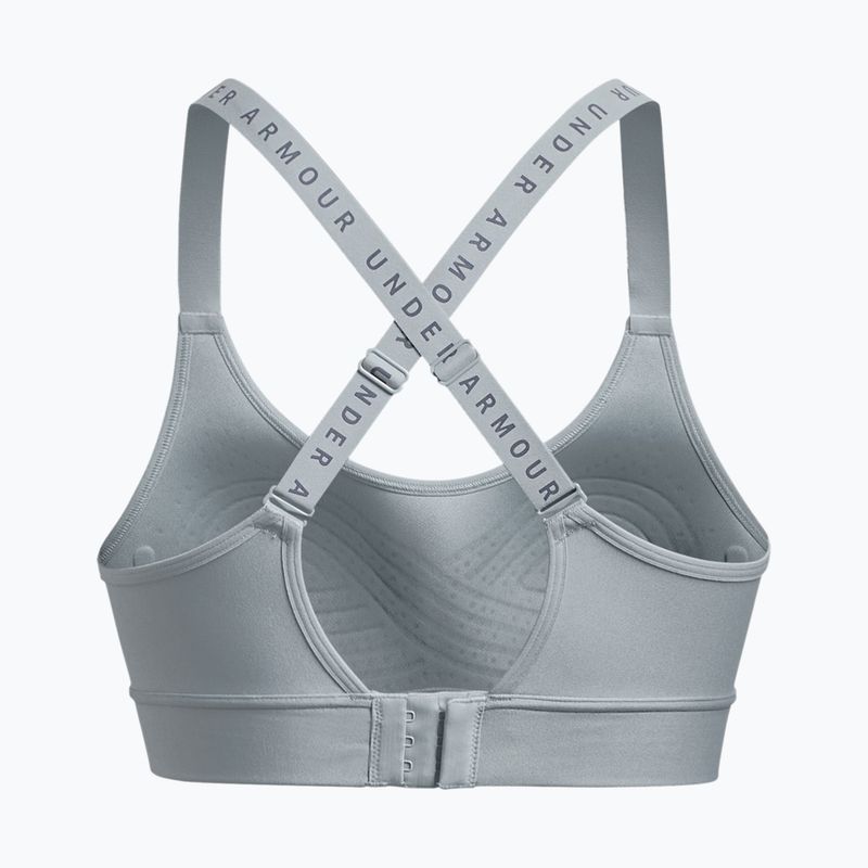 Reggiseno fitness Under Armour Infinity Covered Mid blu porto/grigio acquazzone 2