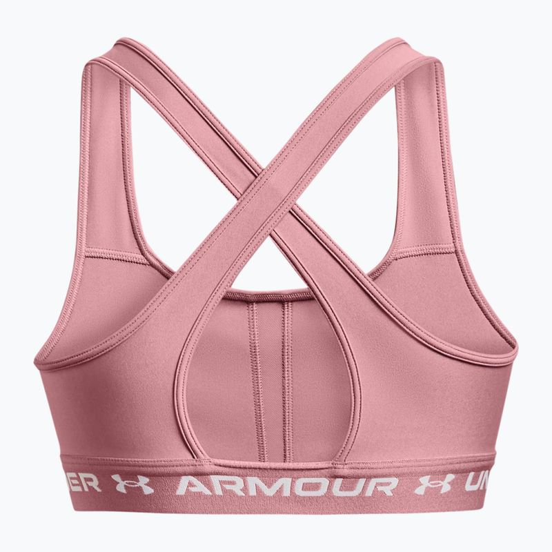 Reggiseno fitness Under Armour Crossback Mid rosa elisir/bianco 2