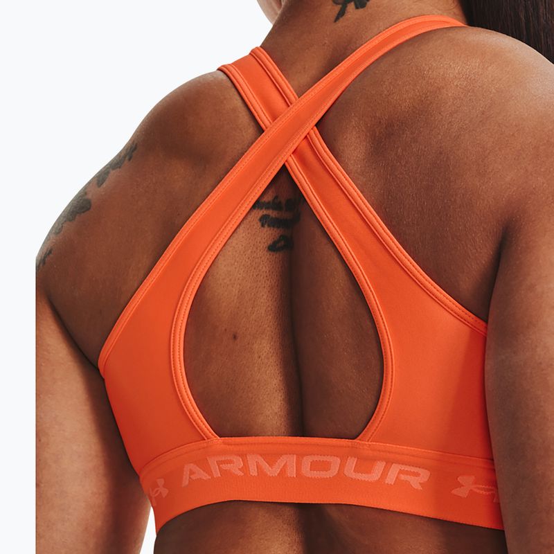 Reggiseno fitness Under Armour Crossback Mid arancione/giallo arancione 4