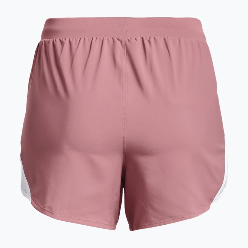 Pantaloncini da corsa Under Armour Fly By 2.0 donna rosa elisir/bianco/riflettente 6