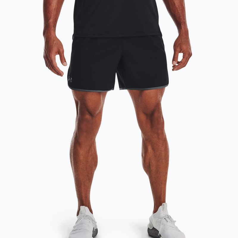 Under Armour Hiit Woven 6in nero/grigio pantaloncini da allenamento da uomo 3