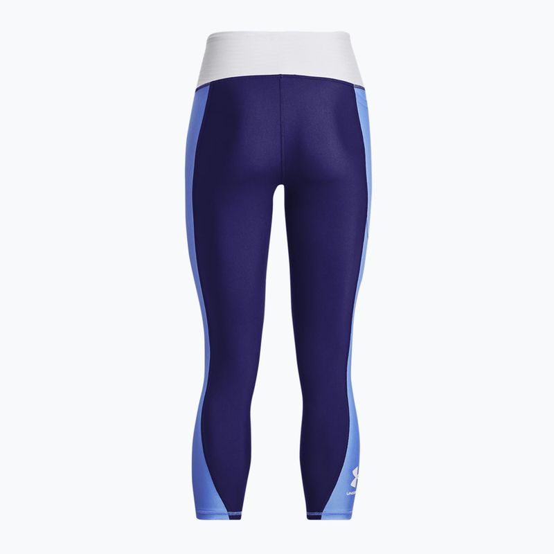 Leggings Under Armour donna Blocked Ankle blu sonar/bianco 4