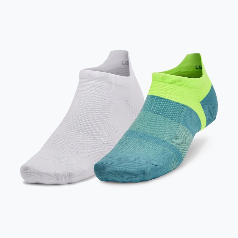 Under Armour Ad Run Lite Ns Tab 2 paia di calzini ancora acqua/bianco/riflettenti