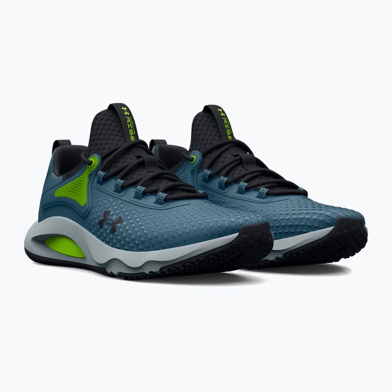 Under Armour Hovr Rise 4 scarpe da allenamento blu statico/lime surge/nero da uomo 14