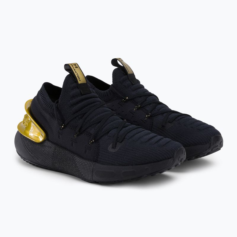 Under Armour Hovr Phantom 3 Mtlc Uomo scarpe da corsa nero/nero/oro metallico 4