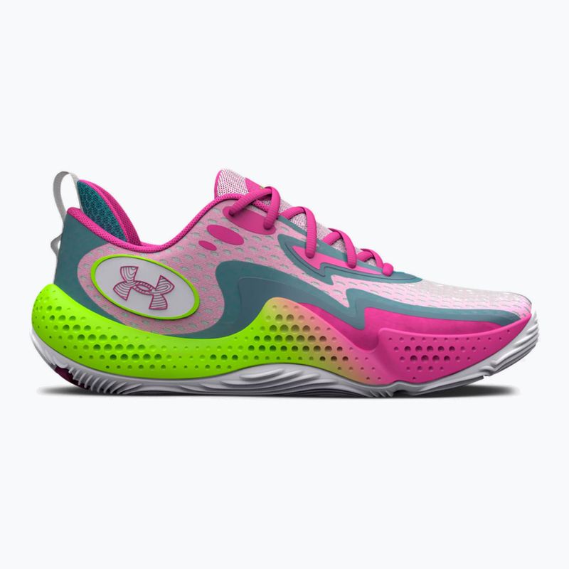 Under Armour Spawn 5 scarpe da basket bianco/nero/oro metallizzato 10