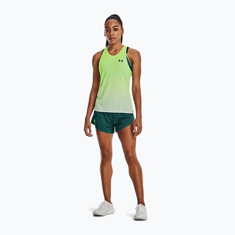 Canotta da corsa Under Armour Rush Cicada Singlet Donna lime surge/halo grigio/nero 2