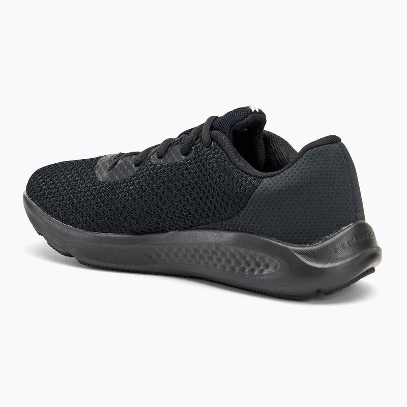 Under Armour Charged Pursuit 3 scarpe da corsa da donna nero/nero/argento metallico 3