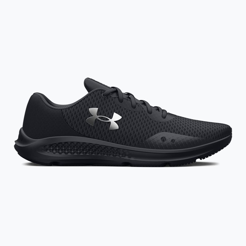 Under Armour Charged Pursuit 3 scarpe da corsa da donna nero/nero/argento metallico 8