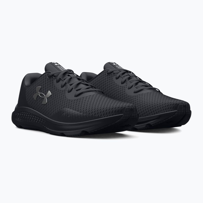 Under Armour Charged Pursuit 3 scarpe da corsa da donna nero/nero/argento metallico 10