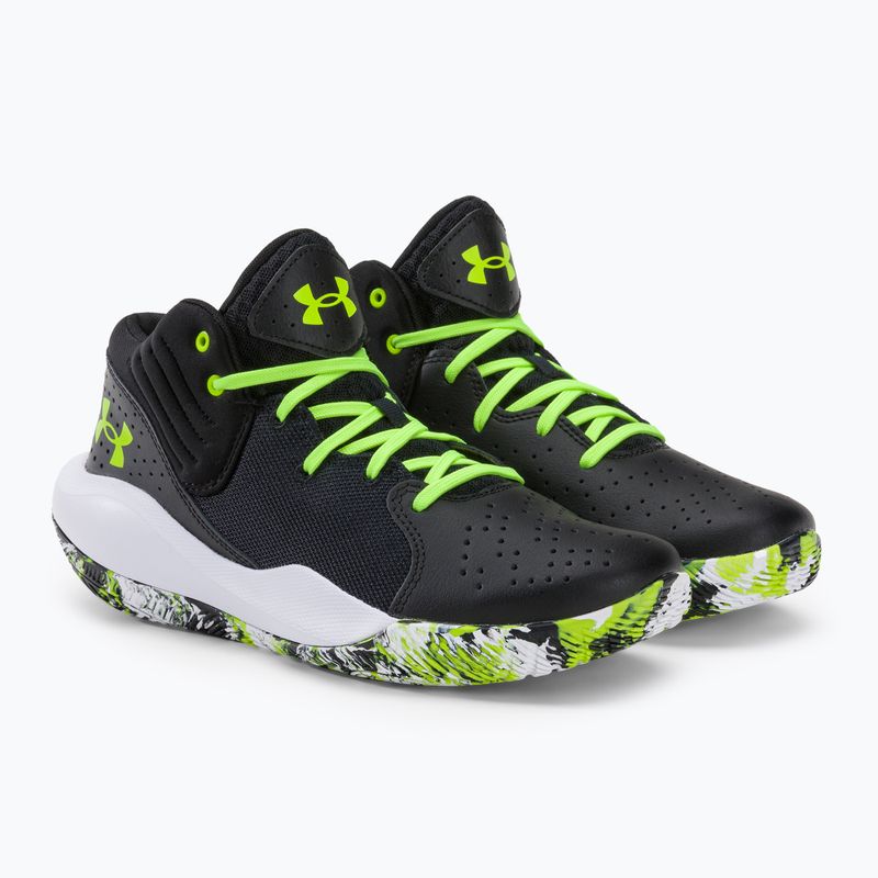 Under Armour Gs Jet '21 scarpe da basket per bambini nero / bianco / lime surge 4