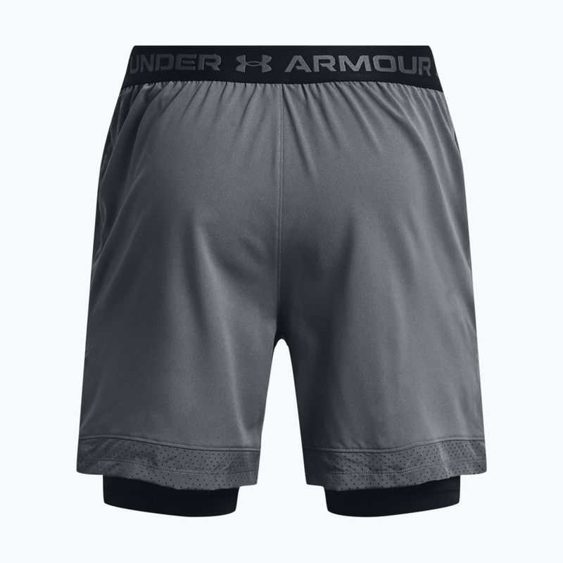 Pantaloncini da allenamento Under Armour da uomo Vanish Woven 2in1 Sts pitch grigio/nero/nero 2